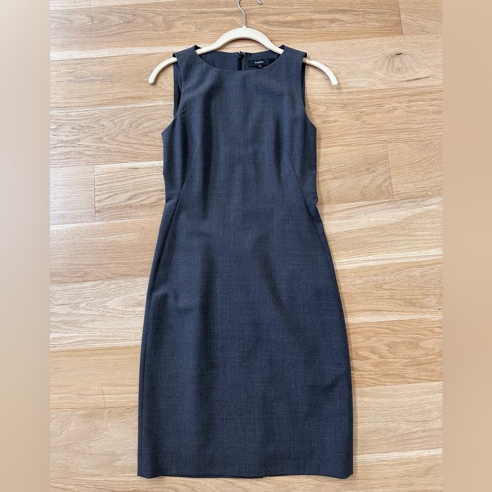 Theory Betty 2B dark charcoal gray melange dress size 00